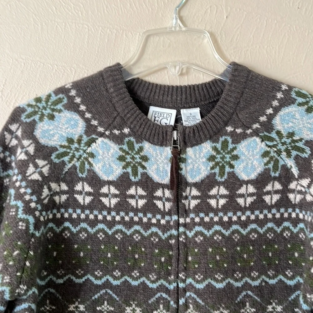 Field Gear Shetland Wool zip up cardigan size small long sleeves, dry clean